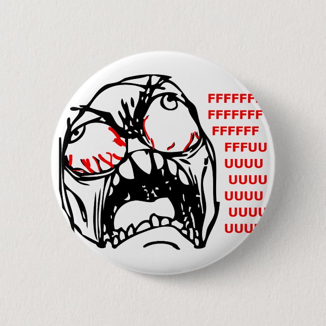 super rage face meme rofl 6 cm round badge (Front)