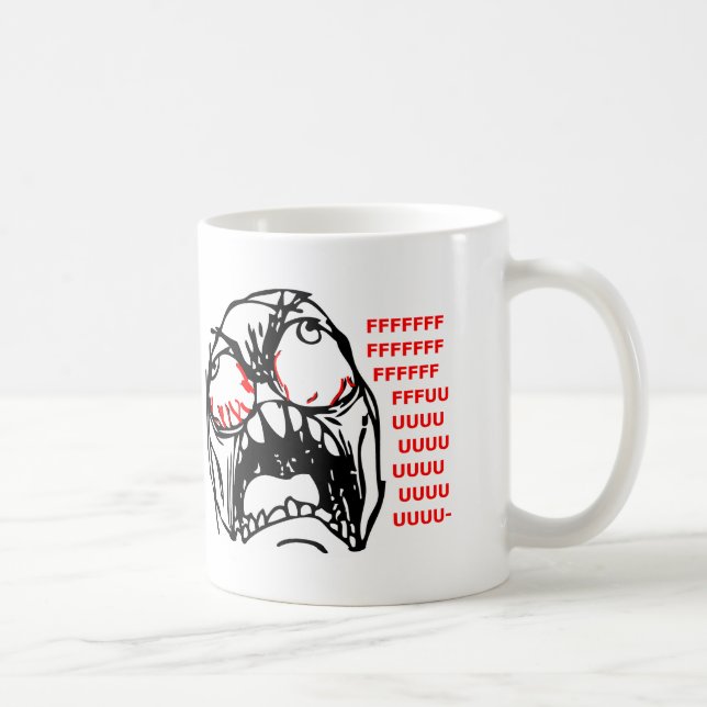 super rage face meme rofl coffee mug (Right)