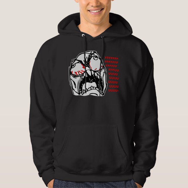 super rage face meme rofl hoodie (Front)