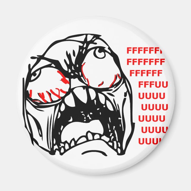 super rage face meme rofl magnet (Front)