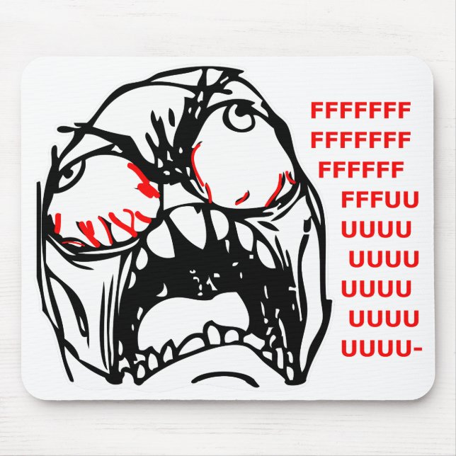 super rage face meme rofl mouse pad (Front)