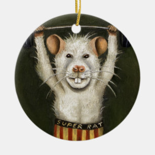 Super Rat Ceramic Tree Decoration