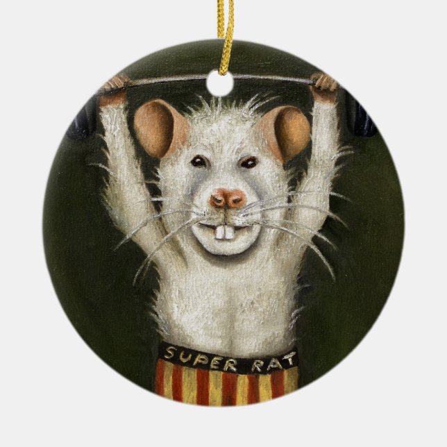 Super Rat Ceramic Tree Decoration (Front)