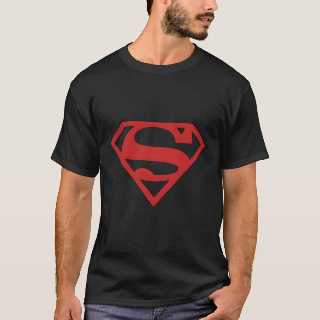 Super Red On Black Shield T-Shirt (Front)