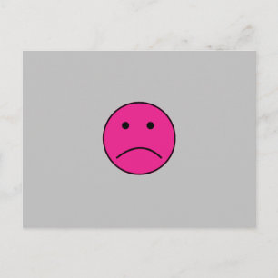 SUPER SAD HOT PINK FACE FEELINGS CONFUSED L POSTCA POSTCARD