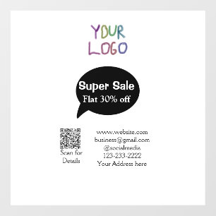 super sale business discount scan QR code details 