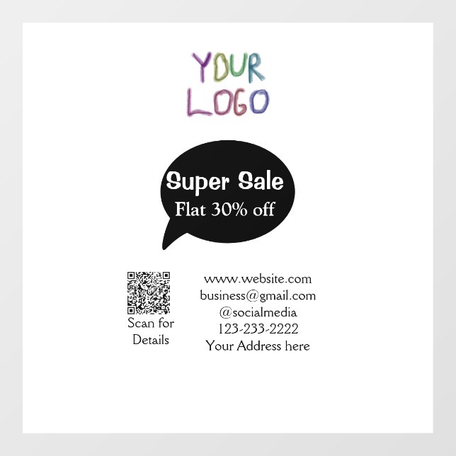 super sale business discount scan QR code details  (Sheet)
