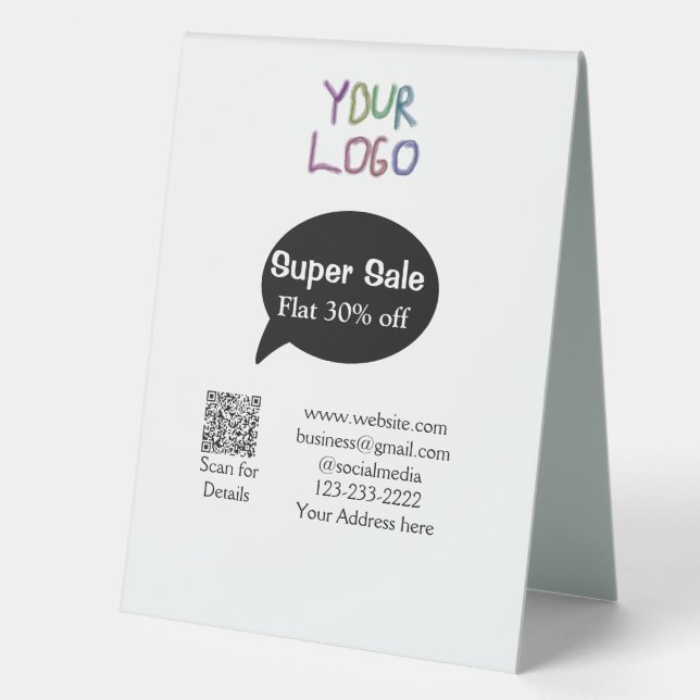 super sale business discount scan QR code details  (Front)