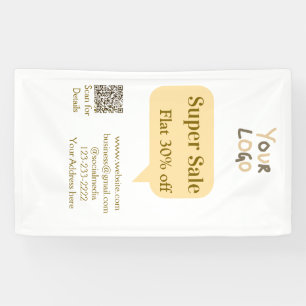 super sale business discount scan QR code details Banner