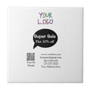 super sale business discount scan QR code details Ceramic Tile