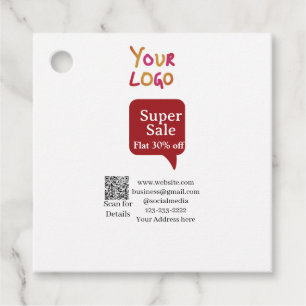 super sale business discount scan QR code details Favour Tags