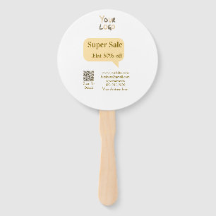 super sale business discount scan QR code details Hand Fan