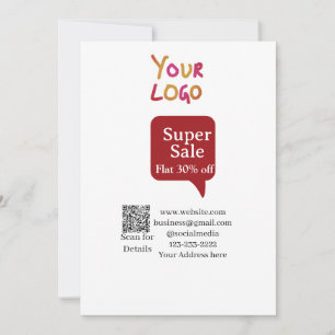 super sale business discount scan QR code details Invitation