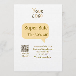 super sale business discount scan QR code details Invitation