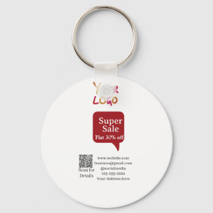 super sale business discount scan QR code details Key Ring
