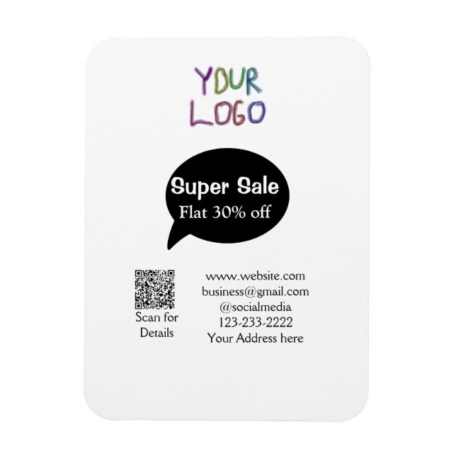 super sale business discount scan QR code details  Magnet (Vertical)