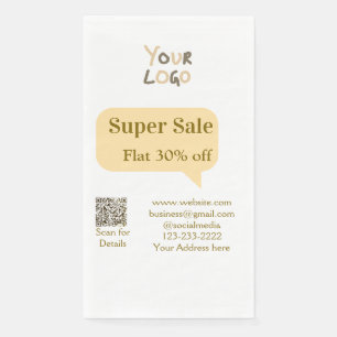 super sale business discount scan QR code details Napkin