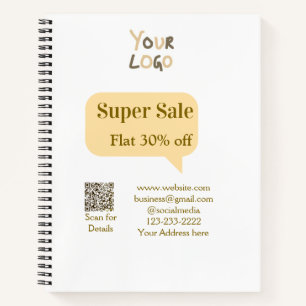 super sale business discount scan QR code details  Notebook