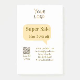 super sale business discount scan QR code details Post-it Notes