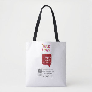 super sale business discount scan QR code details Tote Bag