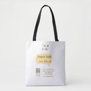 super sale business discount scan QR code details Tote Bag