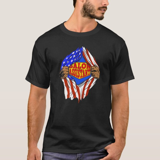 Super Salon Assistant Hero Job T-Shirt (Front)