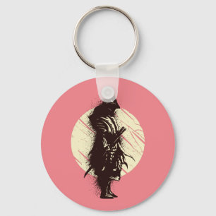 Super Samurai Warrior Silhouette Design Key Ring