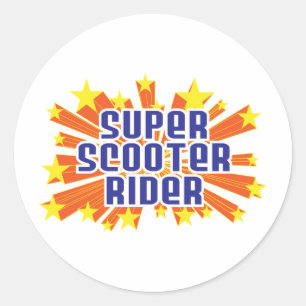 Super Scooter Rider Classic Round Sticker