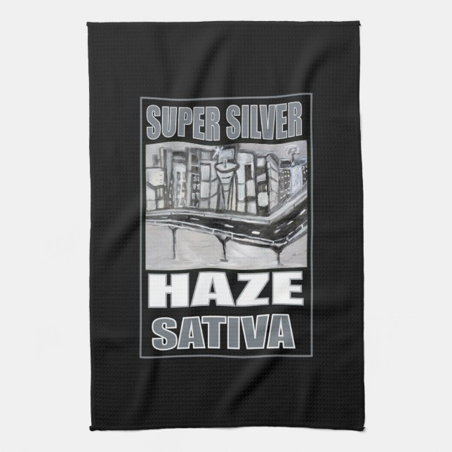 SUPER SILVER HAZE SATIVA TEA TOWEL (Vertical)