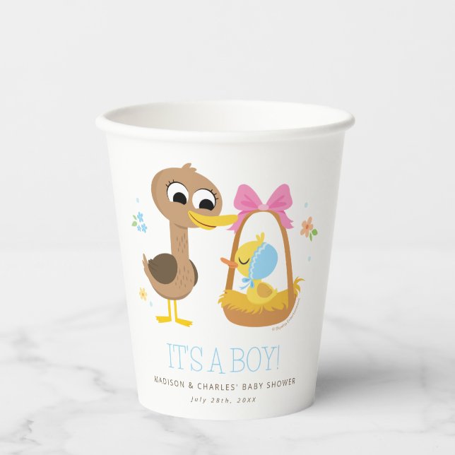 Super Simple | 5 Little Ducks Boy Baby Shower Paper Cups (Front)