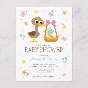 Super Simple 5 Little Ducks Boy Baby Shower Postcard