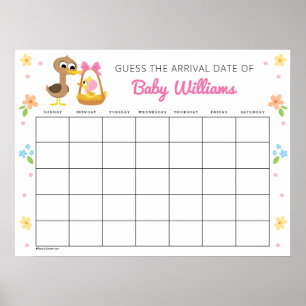 Super Simple   5 Little Ducks Girl Baby Shower Poster