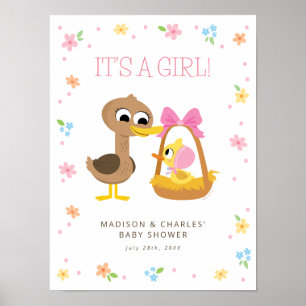 Super Simple   5 Little Ducks Girl Baby Shower Poster