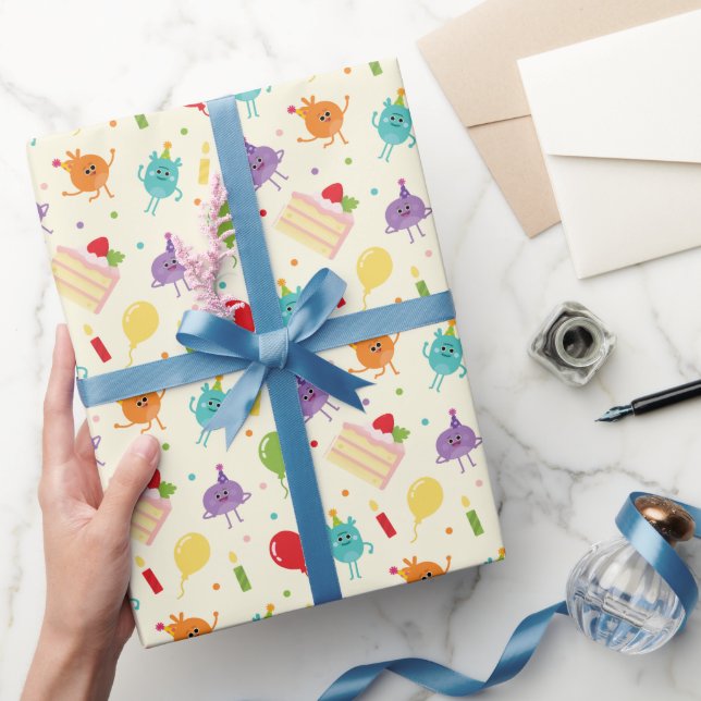 Super Simple | Bumble Nums Birthday Cake Pattern Wrapping Paper (Gifting)