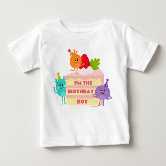 Super Simple | Bumble Nums Cake - Birthday Boy Baby T-Shirt (Front)
