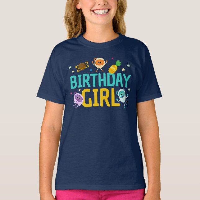 Super Simple | Bumble Nums Space Birthday Girl T-Shirt (Front)