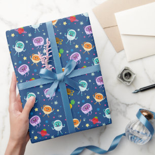Super Simple   Bumble Nums Space Birthday Wrapping Paper