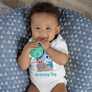Super Simple Finny the Shark Confetti Birthday Baby Bodysuit