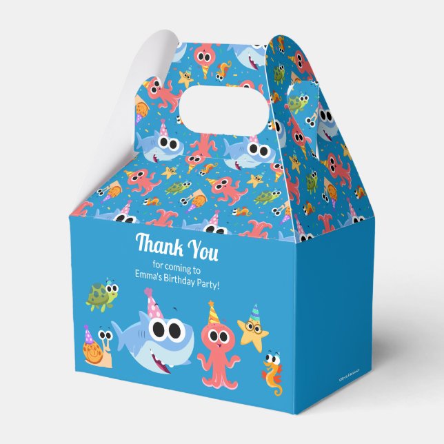 Super Simple | Finny the Shark Confetti Birthday Favour Box (Front Side)