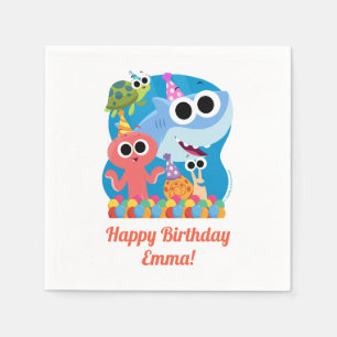 Super Simple Finny the Shark Confetti Birthday Napkin