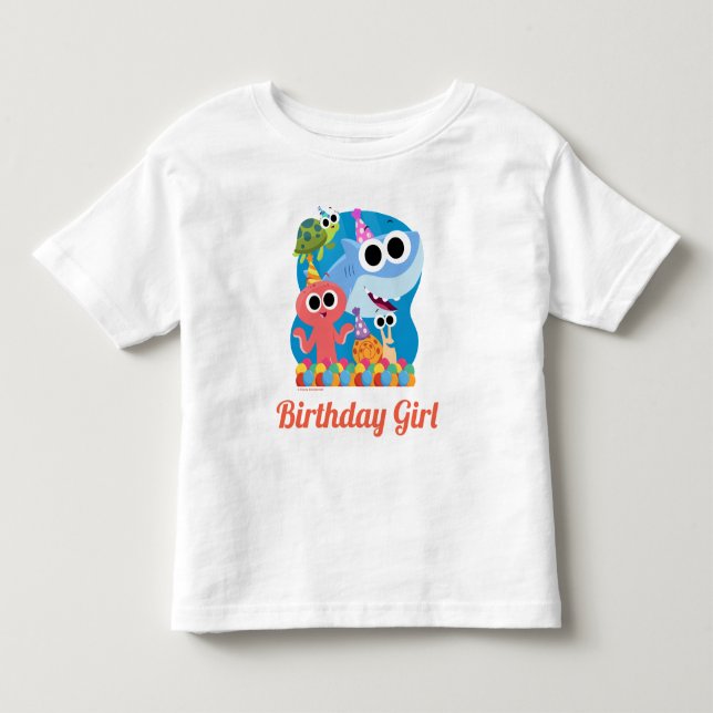 Super Simple | Finny the Shark Confetti Birthday Toddler T-Shirt (Front)