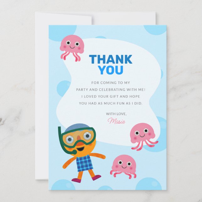 Super Simple | Noodle & Pals Swim Party Thank You Card (Front)