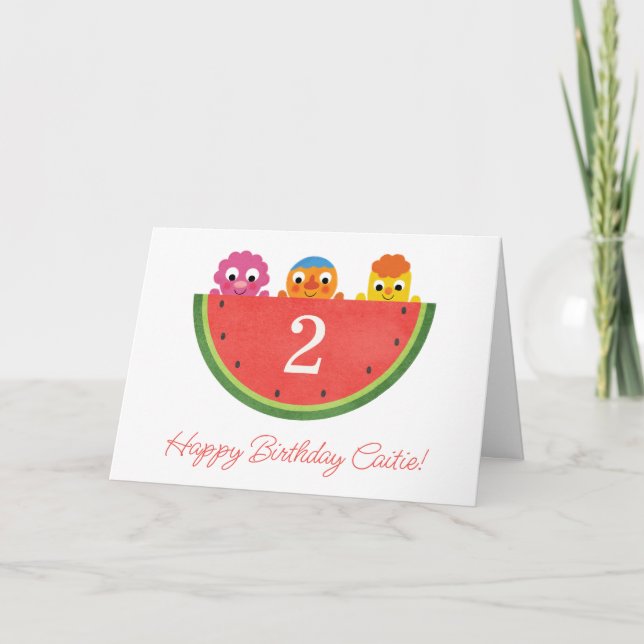 Super Simple | Noodle & Pals Watermelon Birthday Card (Front)