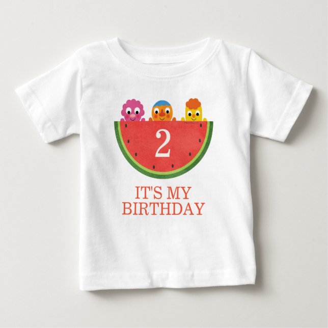 Super Simple | Noodle & Pals Watermelon Party Baby T-Shirt (Front)