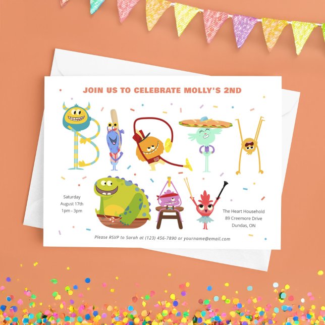 Super Simple | Rhymington Birthday Invitation (Card on table)