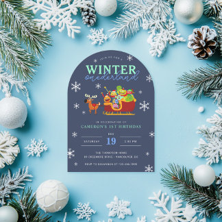 Super Simple Rhymington Winter Onederland Birthday Invitation