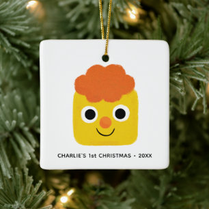 Super Simple Songs Custom Cheesy First Christmas Ceramic Ornament