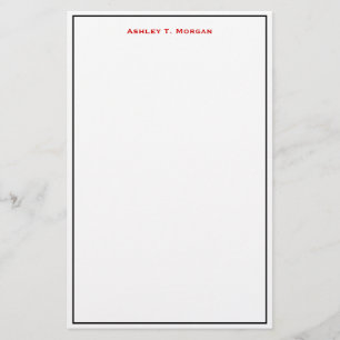 Super Simplicity Black Red White DIY Frame Stationery