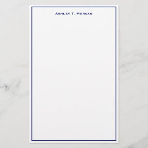 Super Simplicity Blue White Personalised Stationery