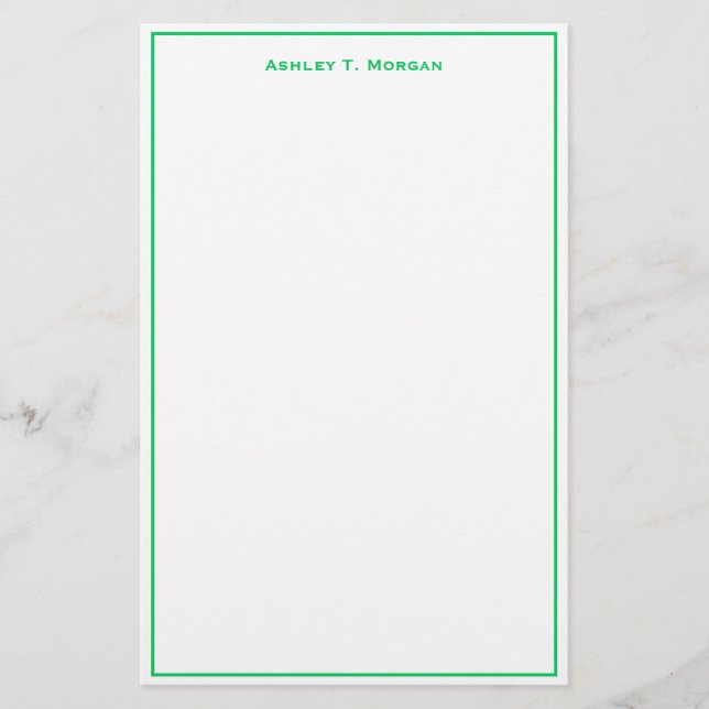 Super Simplicity Emerald White DIY Frame Stationery (Front)